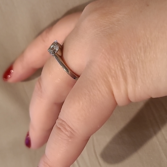 Cubic zirconia double stone stainless steel ring - Picture 4 of 8